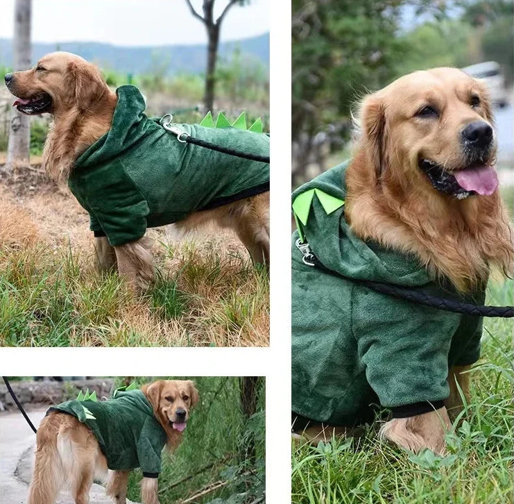 Large Dog Green Dinosaur Jumper