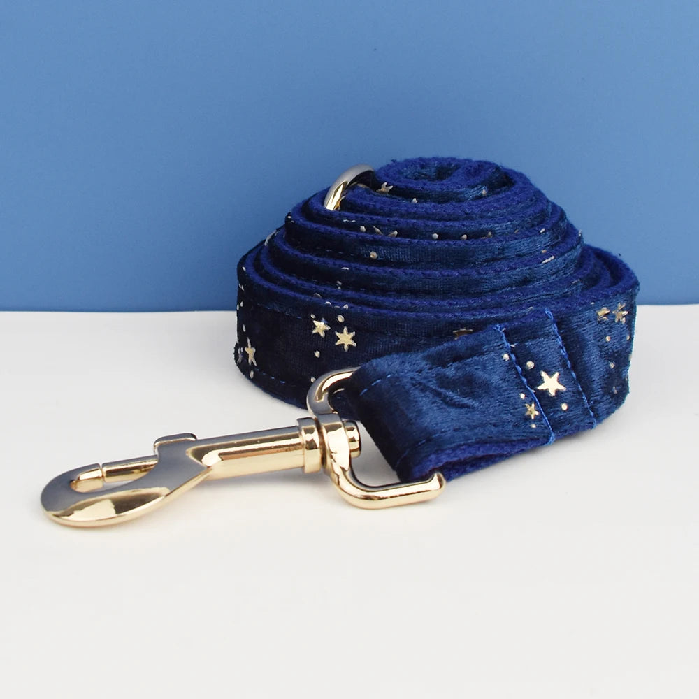 Luxury Velvet Pet Collar Leash Harness Set