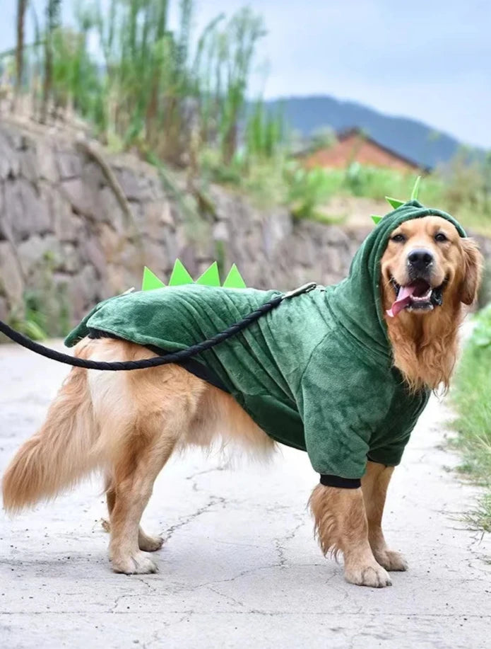 Large Dog Green Dinosaur Jumper