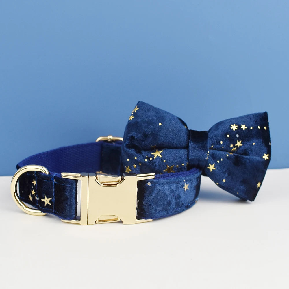 Luxury Velvet Pet Collar Leash Harness Set