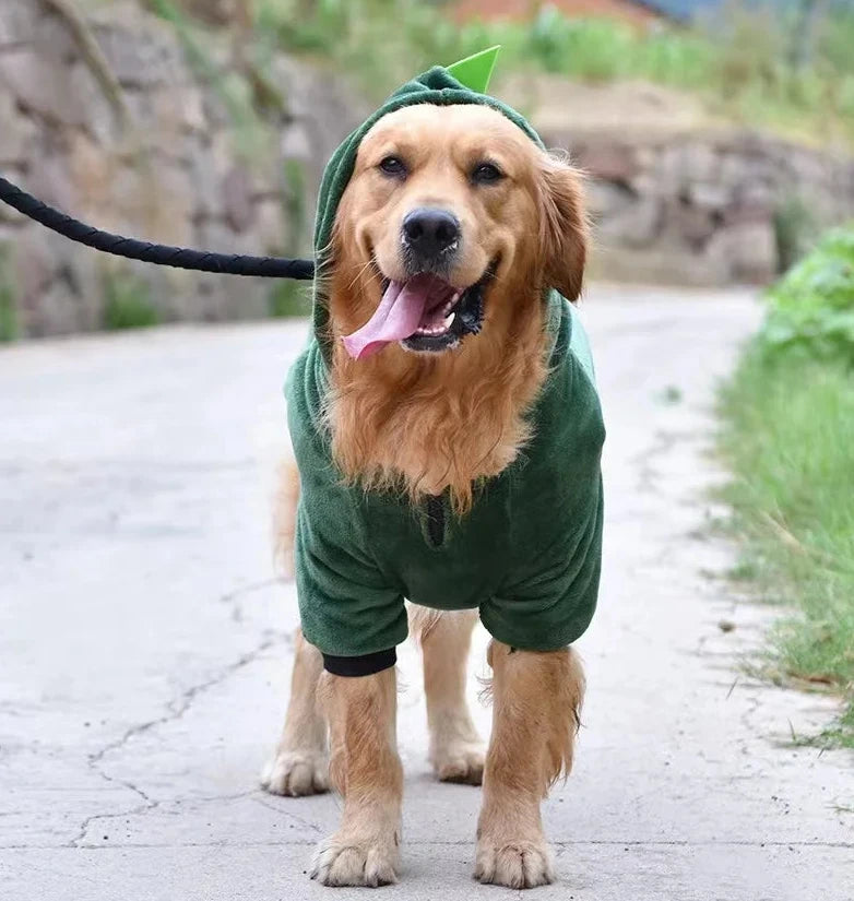 Large Dog Green Dinosaur Jumper