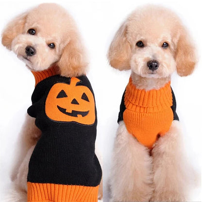 Halloween Dog Pumpkin Knitted Jumper