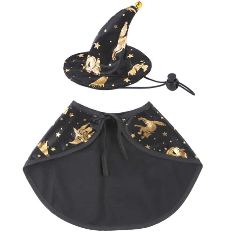 Halloween Gold wizard cloak and hat