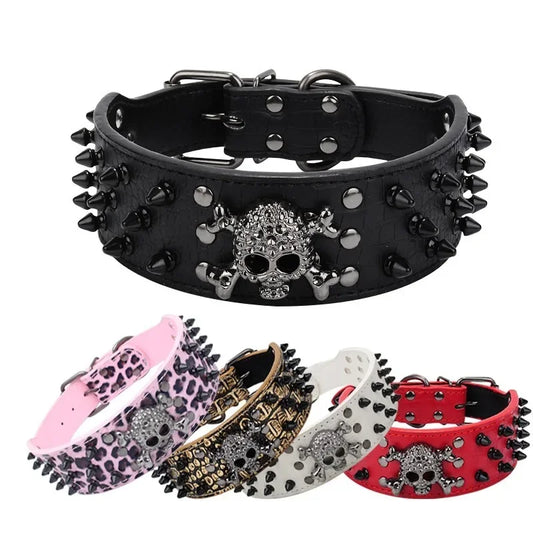 Skull Rivet Pet Adjustable Collar