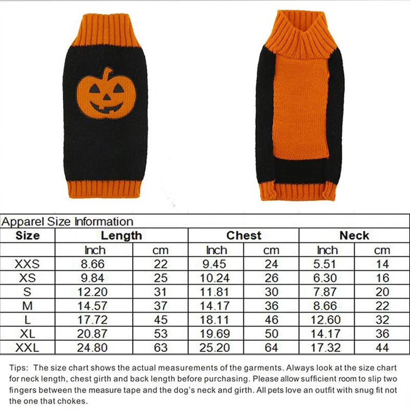 Halloween Dog Pumpkin Knitted Jumper