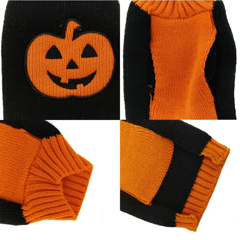 Halloween Dog Pumpkin Knitted Jumper