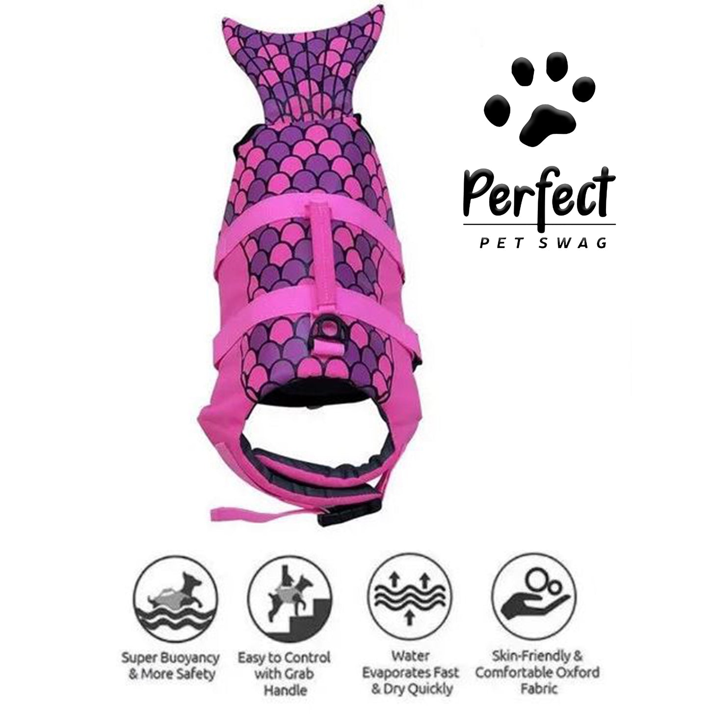 Mermaid Dog Life Jacket Harness