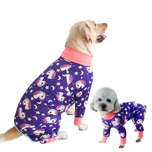 Purple Unicorn Printed Dog Pyjama